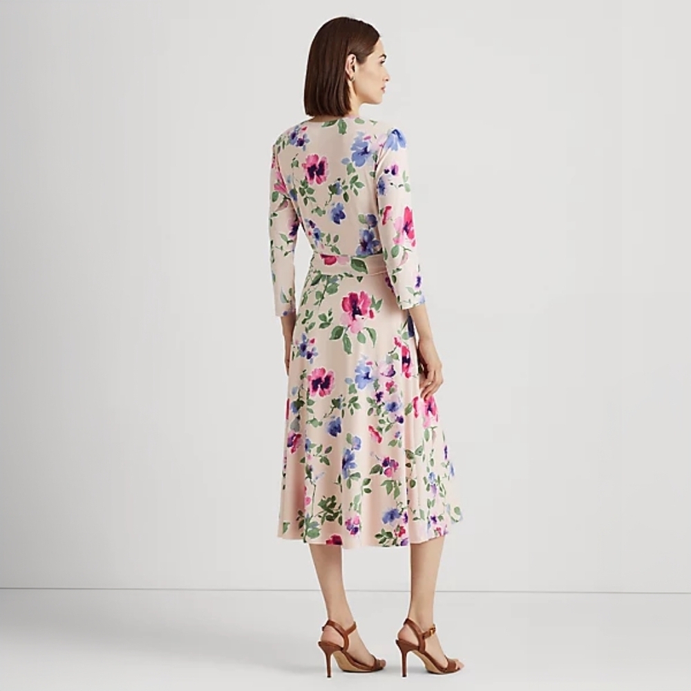 Feminine Ralph Lauren Floral Wrap Midi Dress - Picture 5 of 7
